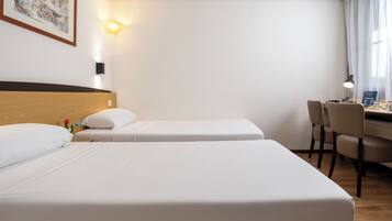 Standard Room, 2 Twin Beds | Desk, blackout drapes, soundproofing, iron/ironing board