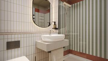 Kombinasi shower/bathtub dan perlengkapan kamar mandi ramah lingkungan