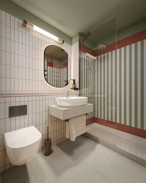 Combined shower/bathtub, eco-friendly toiletries, hair dryer, towels - Campanile Hotel Gouda (Gouda)