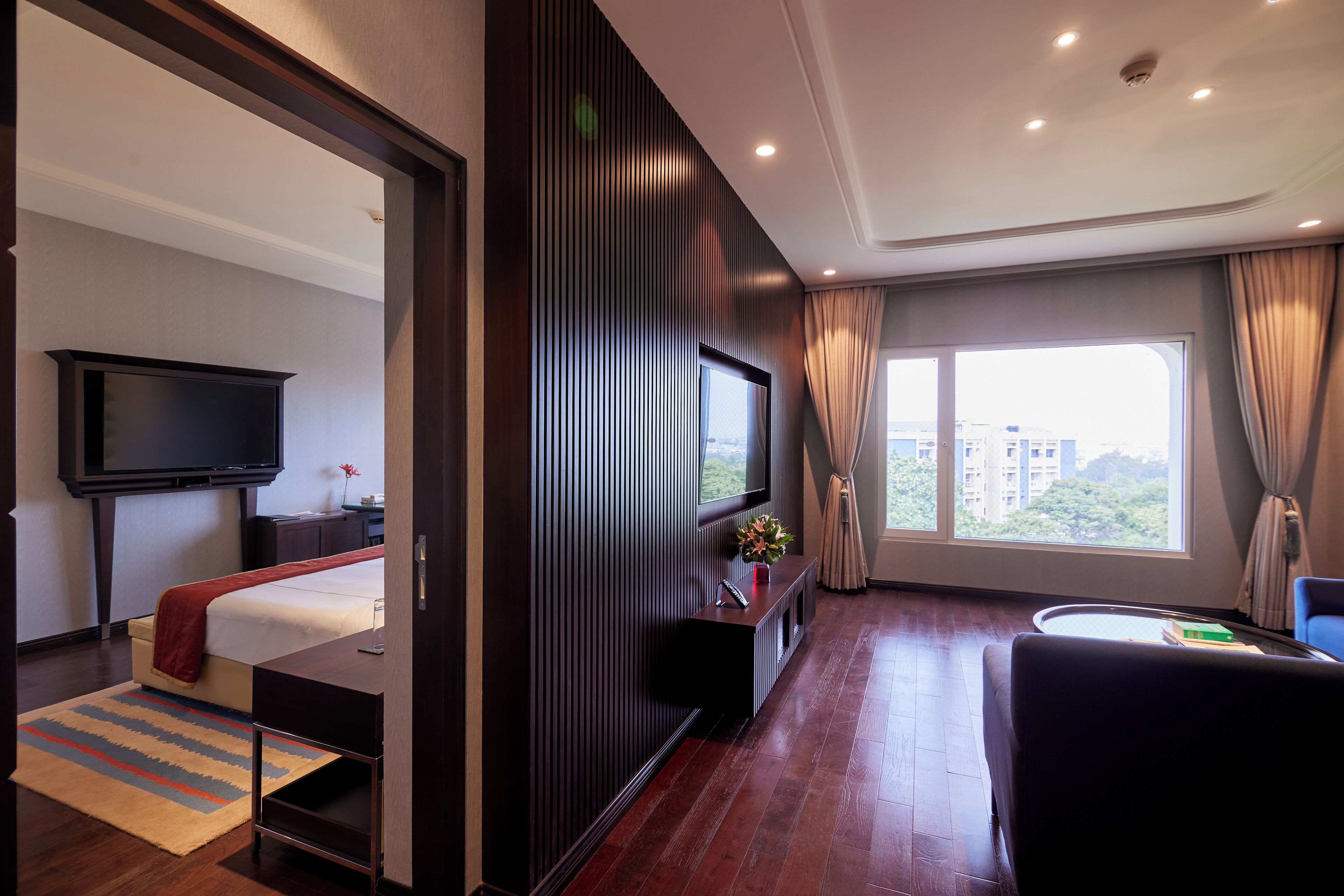 Luxury Suite | Oppholdsområde | En 32-tommers smart-TV med Parabol-TV