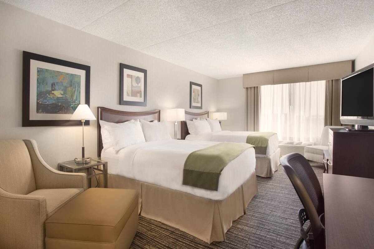 Premium bedding, pillow-top beds, desk, soundproofing