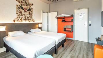 Premium bedding, desk, soundproofing, iron/ironing board