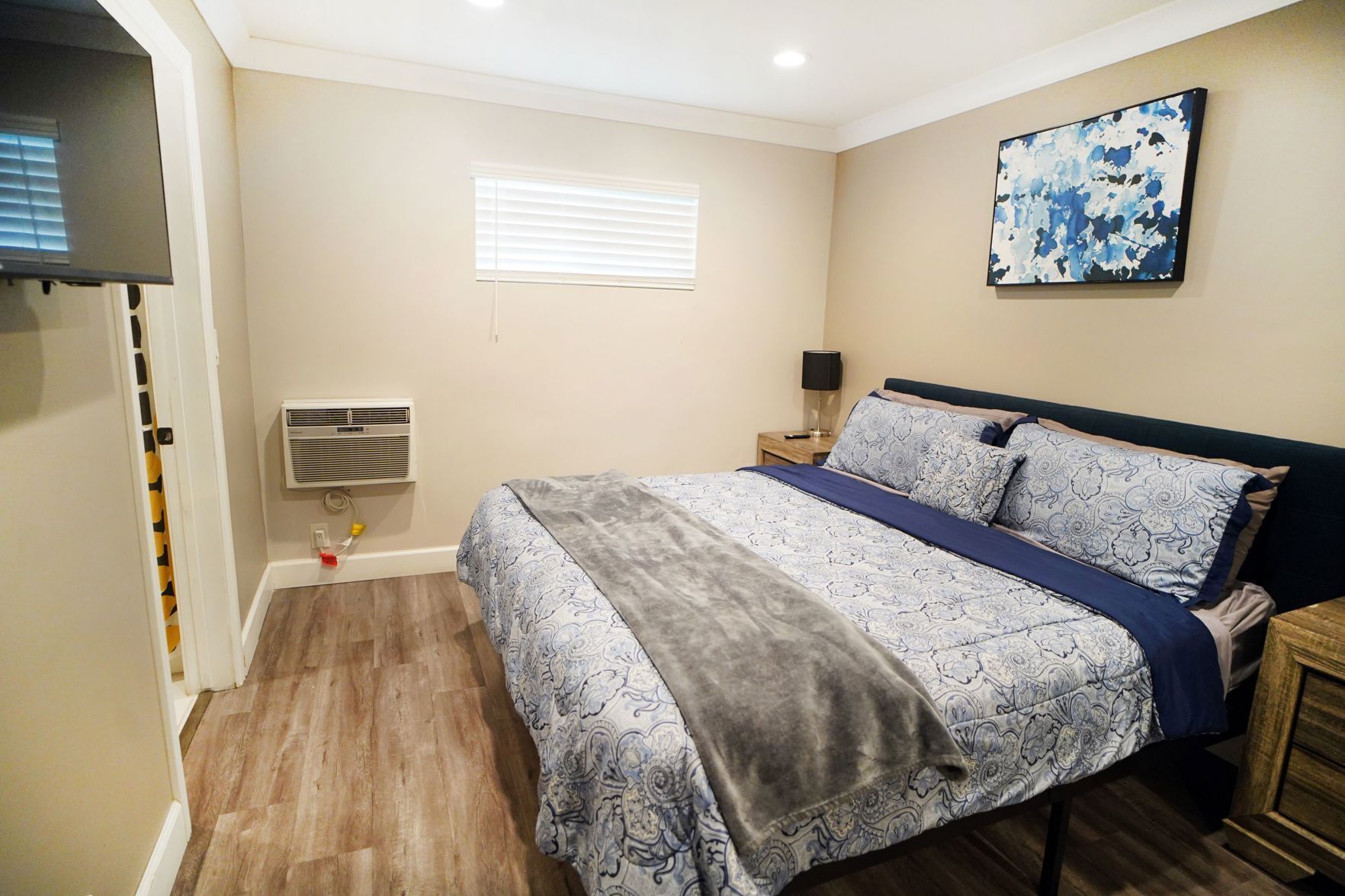 Blackout drapes, iron/ironing board, free WiFi, bed sheets