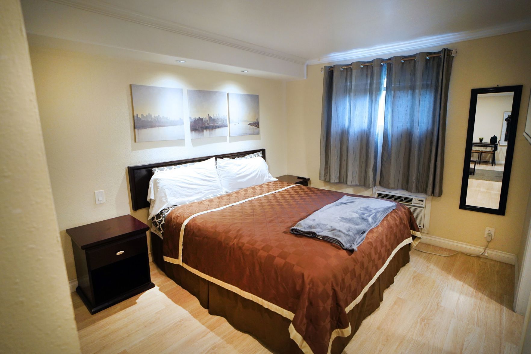 Blackout drapes, iron/ironing board, free WiFi, bed sheets