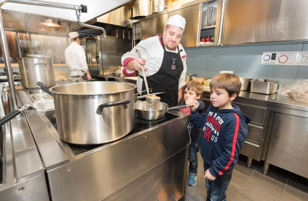 breakfast, lunch, dinner served; italian cuisine