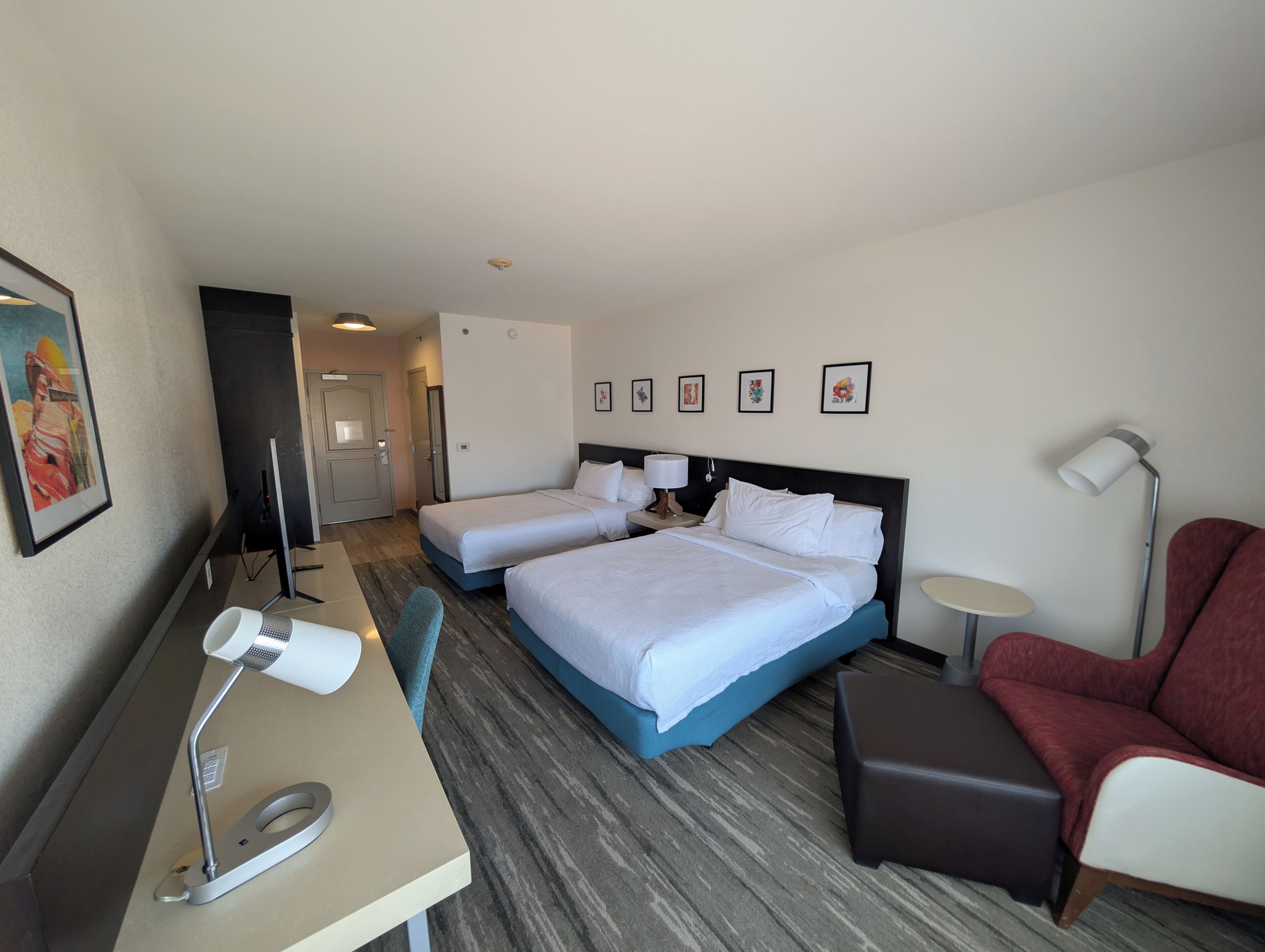 Two queen beds | Iron/ironing board, free cots/infant beds, free WiFi, bed sheets