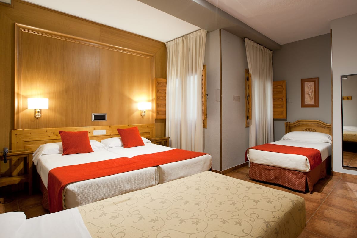 Desk, free WiFi, bed sheets
