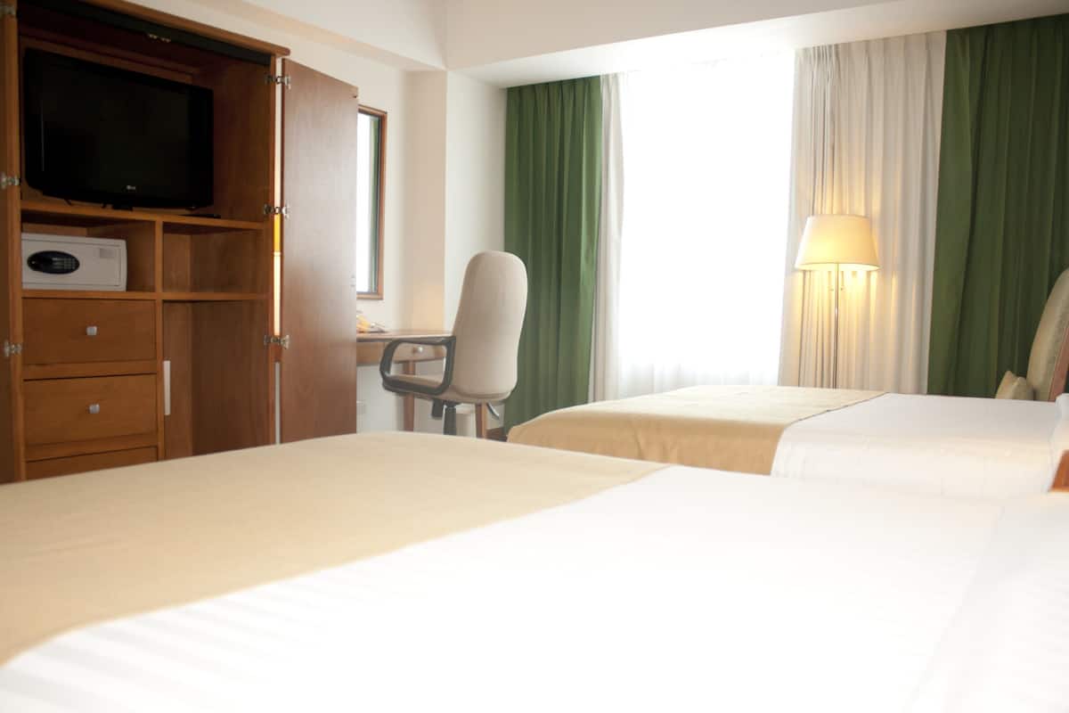 In-room safe, desk, laptop workspace, blackout drapes