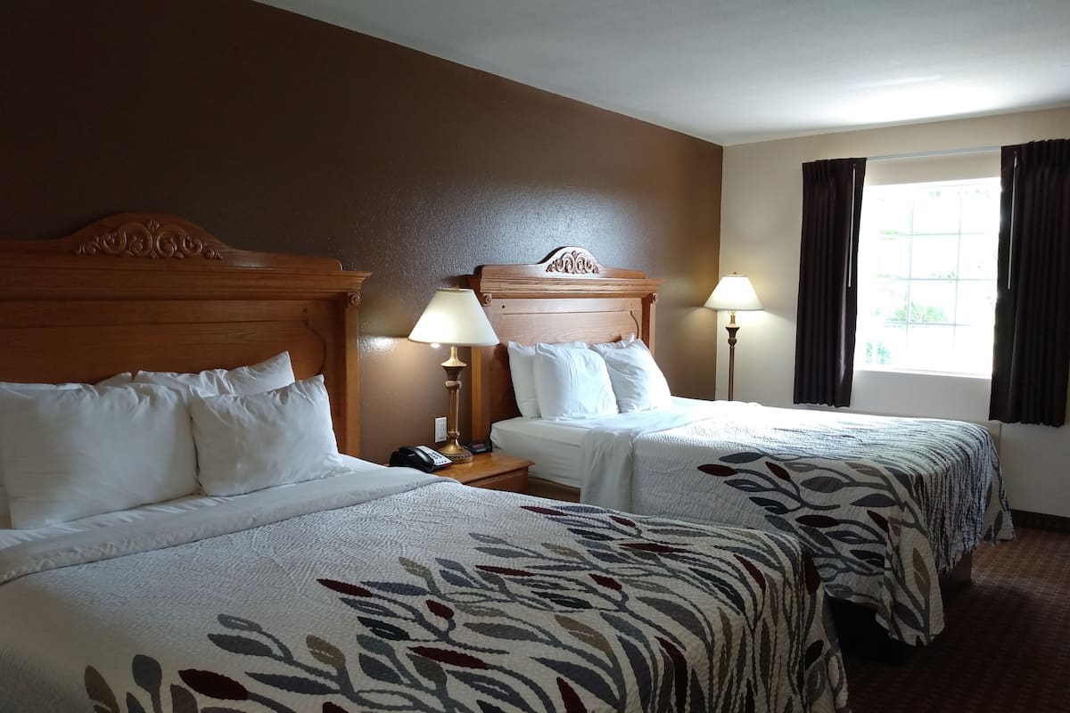 Standard Room, 2 Queen Beds | Desk, blackout drapes, iron/ironing board, cribs (free)