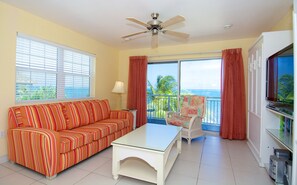 42-inch flat-screen TV with cable channels, TV, DVD player - Compass Point Dive Resort (East End)