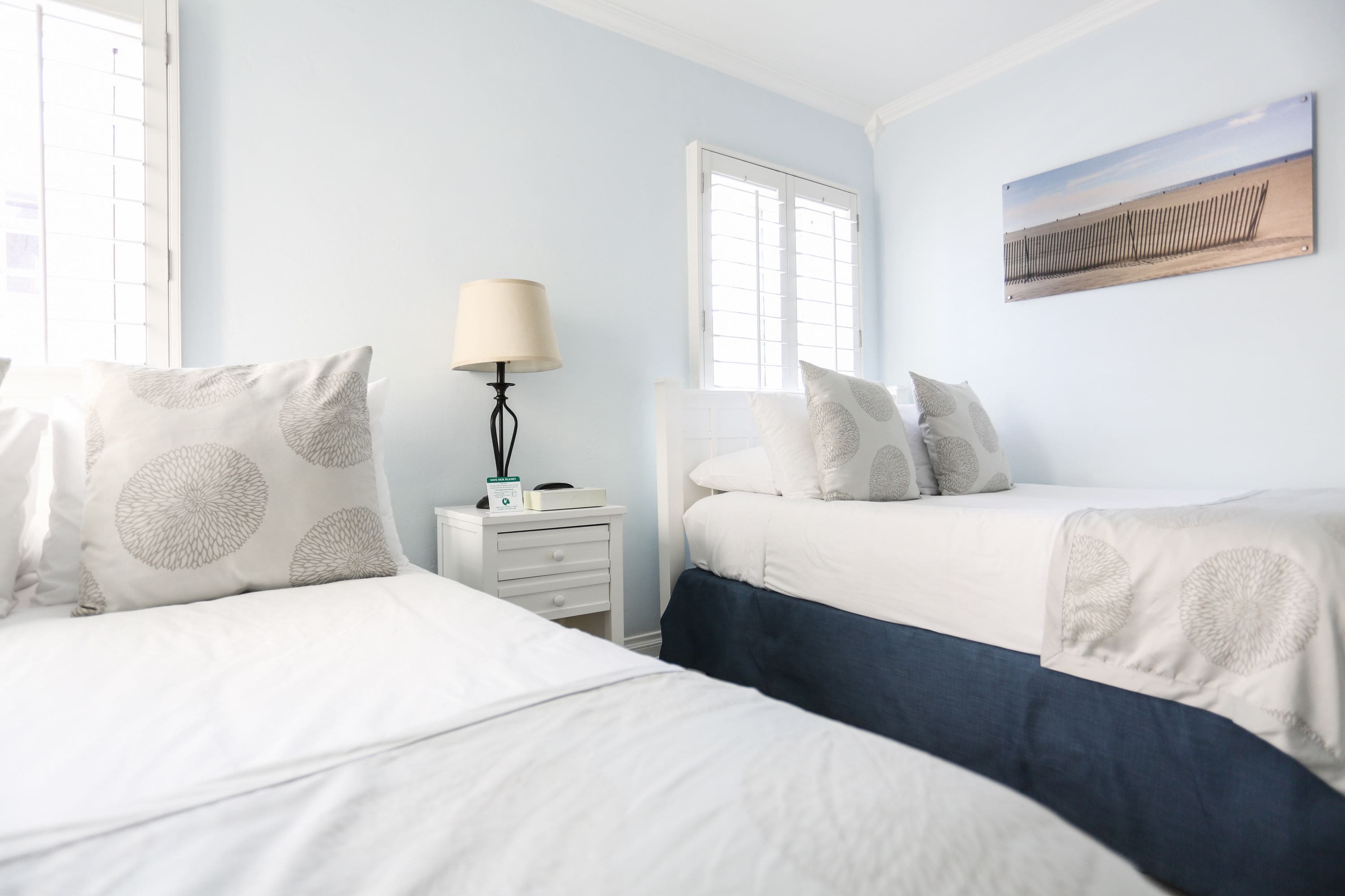 deluxe double room, 2 double beds, non smoking | in-room safe, desk, blackout curtains, iron/ironing board