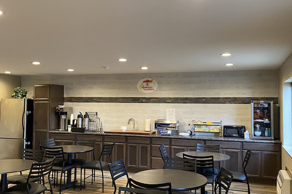 Free daily self-serve breakfast