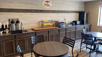 Free daily self-serve breakfast