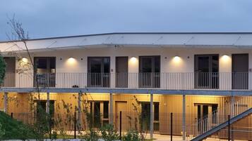 Premium bedding, desk, blackout curtains, soundproofing