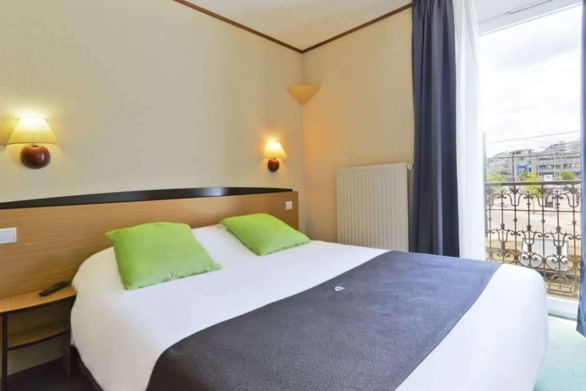 Desk, blackout curtains, soundproofing, iron/ironing board