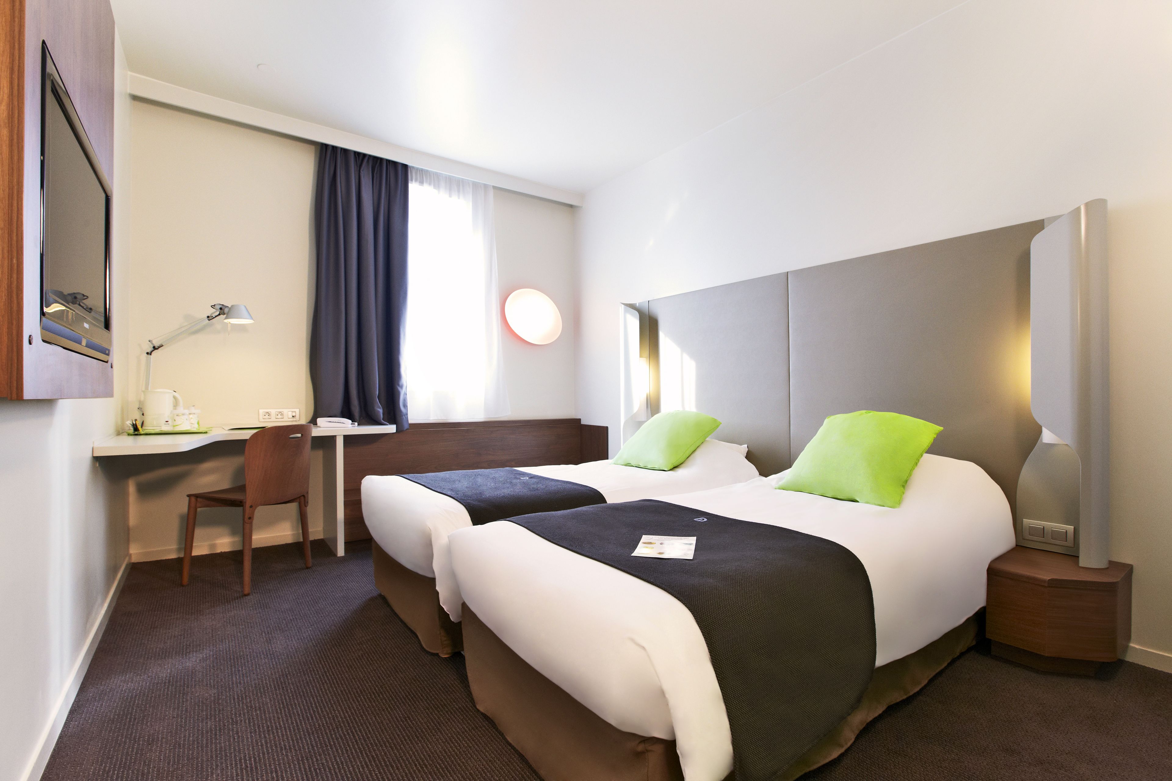 next generation, room, 2 single beds | premium bedding, desk, blackout curtains, free wifi