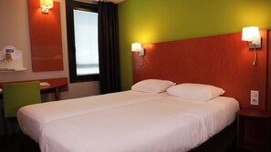 Desk, laptop workspace, blackout curtains, soundproofing