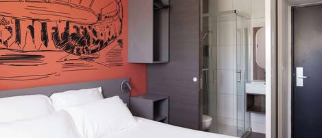 Desk, laptop workspace, blackout drapes, soundproofing