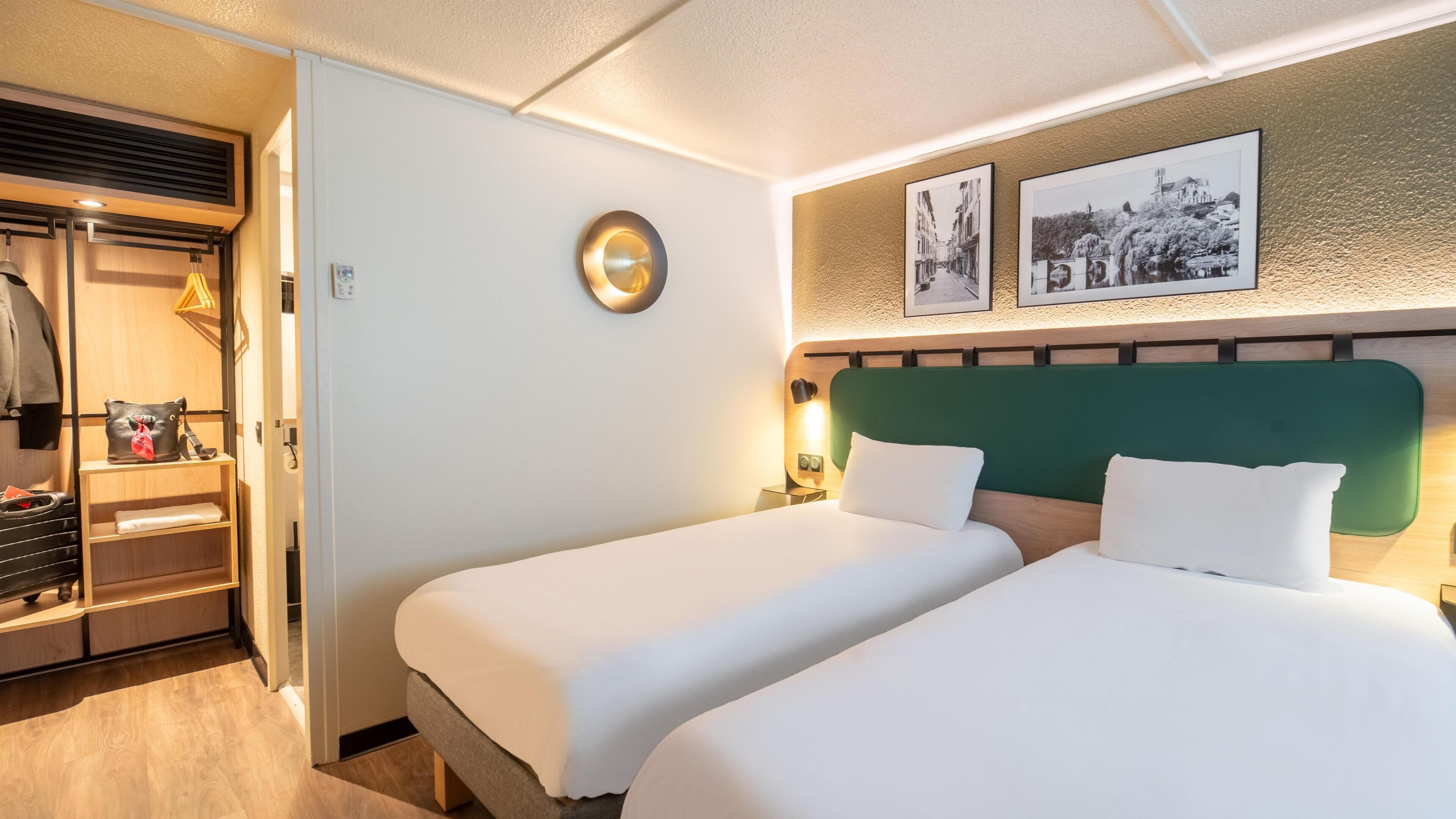 Premium bedding, desk, blackout curtains, iron/ironing board