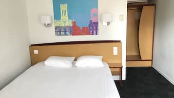 Premium bedding, desk, soundproofing, iron/ironing board
