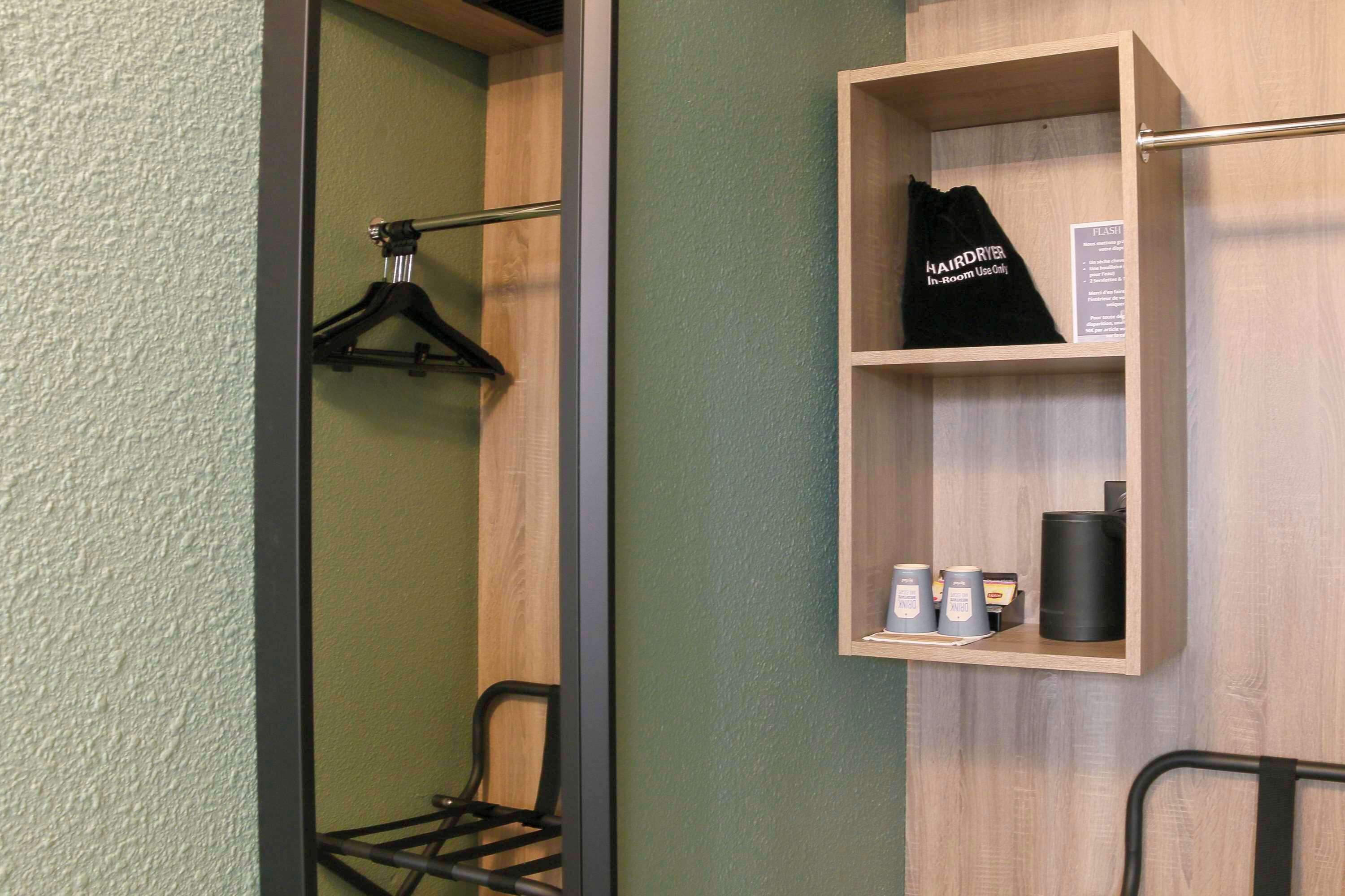 premium bedding, desk, laptop workspace, blackout curtains