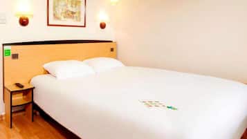 Premium bedding, desk, free WiFi, bed sheets