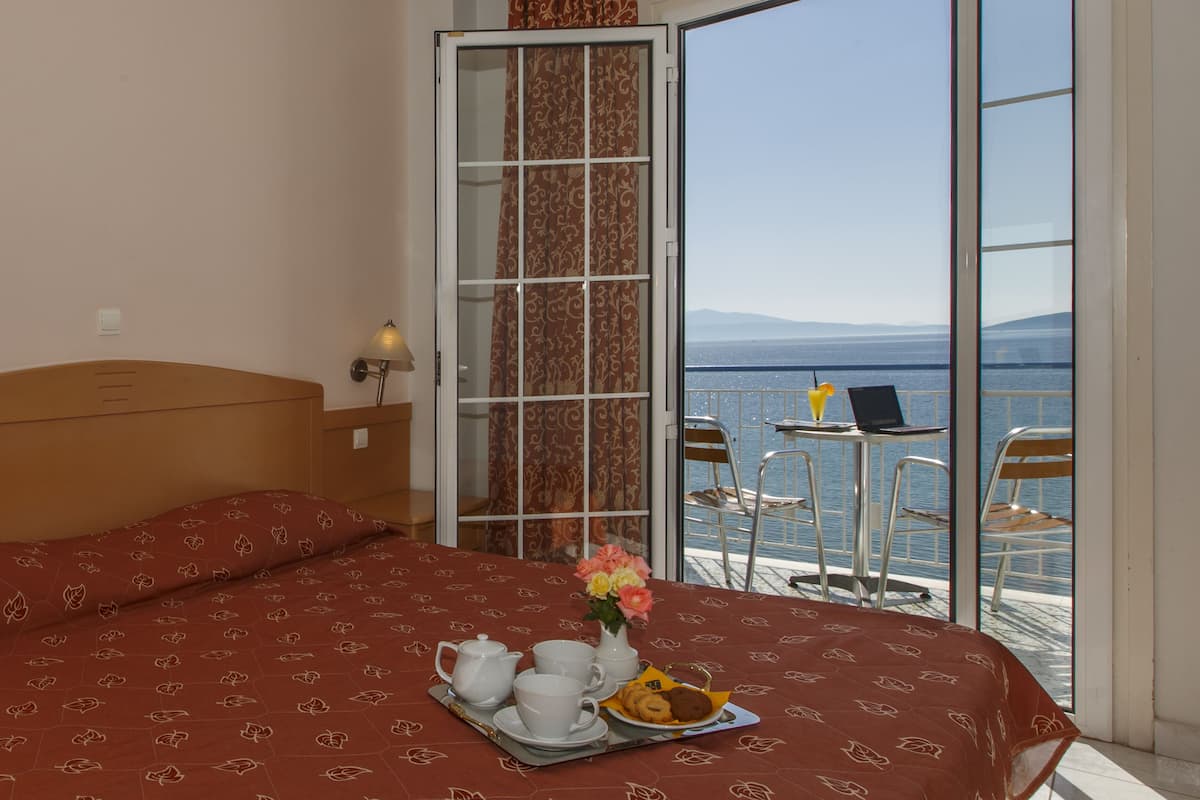 standard double room, sea view | 1 bedroom, premium bedding, in-room safe, blackout curtains