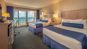 Room, 2 Double Beds, Oceanfront, Balcony | 1 bedroom, in-room safe, blackout drapes, iron/ironing board