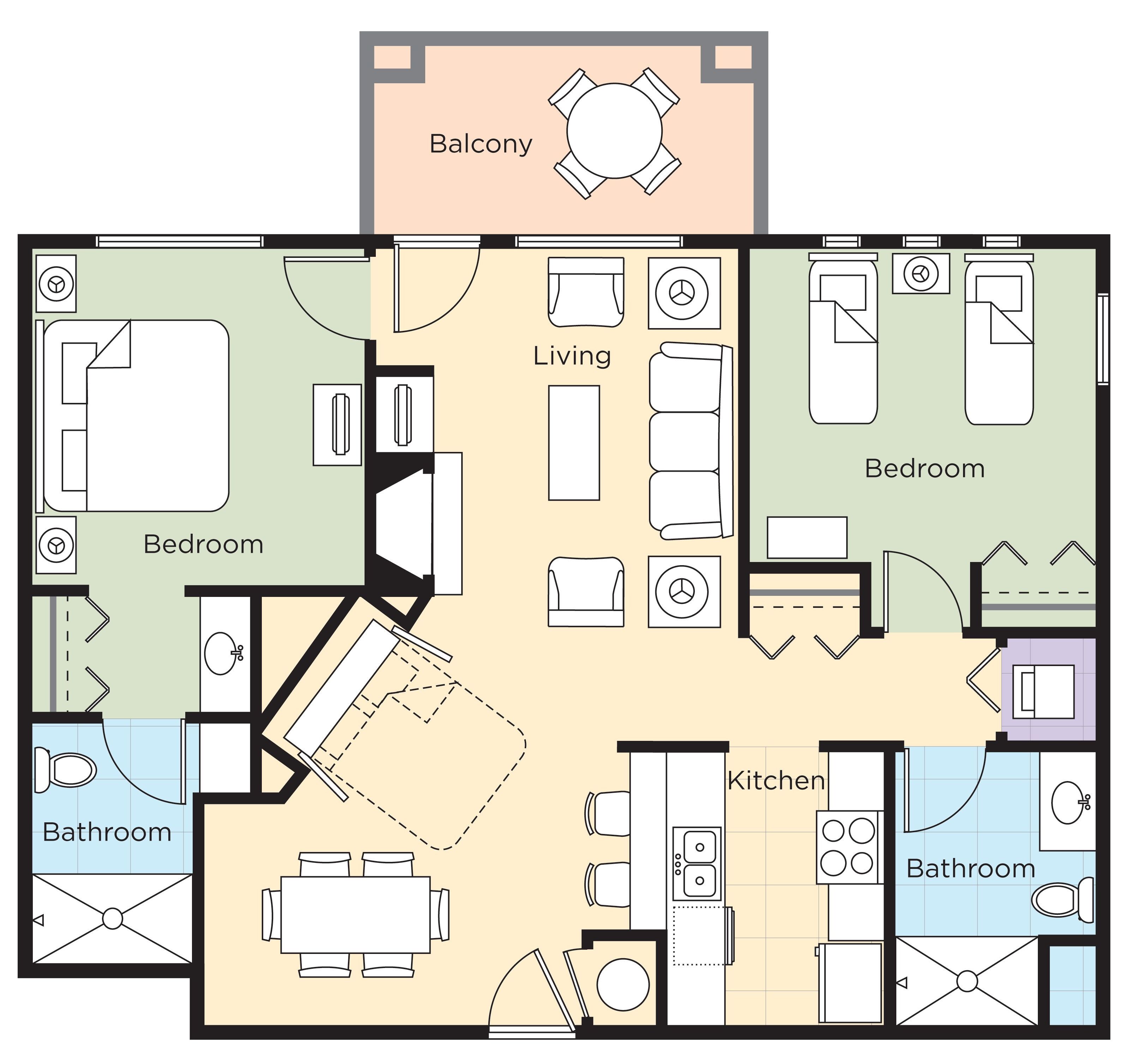 condo, 2 bedrooms, kitchen | 1 bedroom, iron/ironing board, wifi, bed sheets