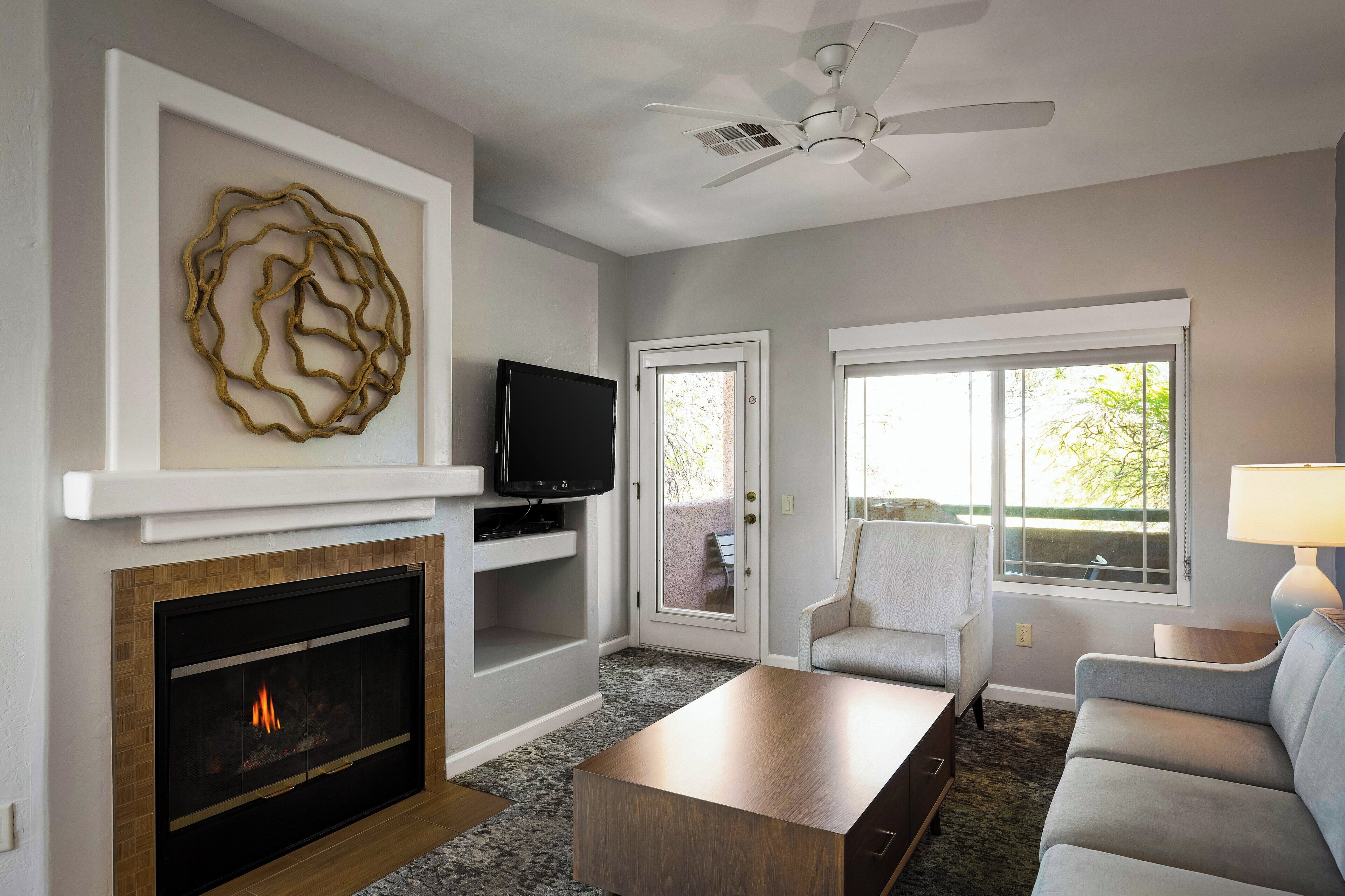 Condo, 2 Bedrooms, Kitchen | Living area | LCD TV, fireplace