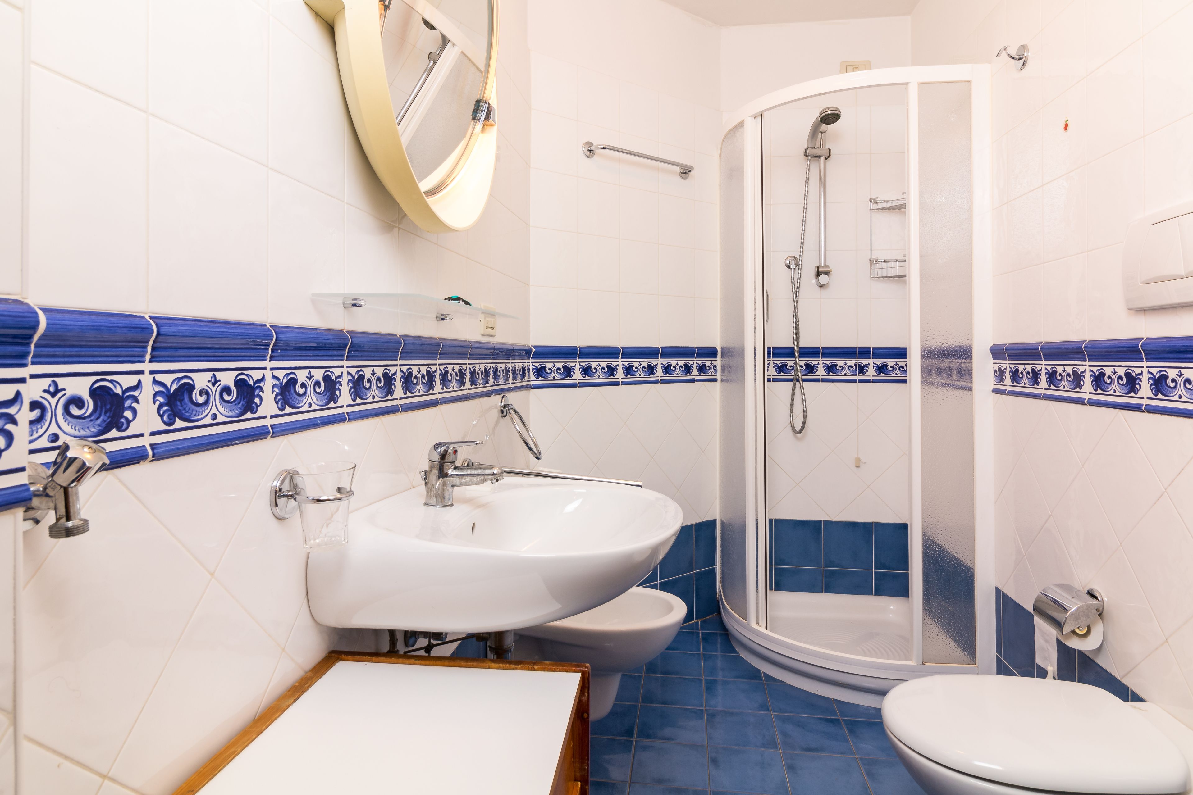 free toiletries, hair dryer, bidet, towels