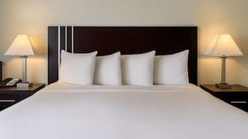 1 bedroom, desk, blackout curtains, iron/ironing board