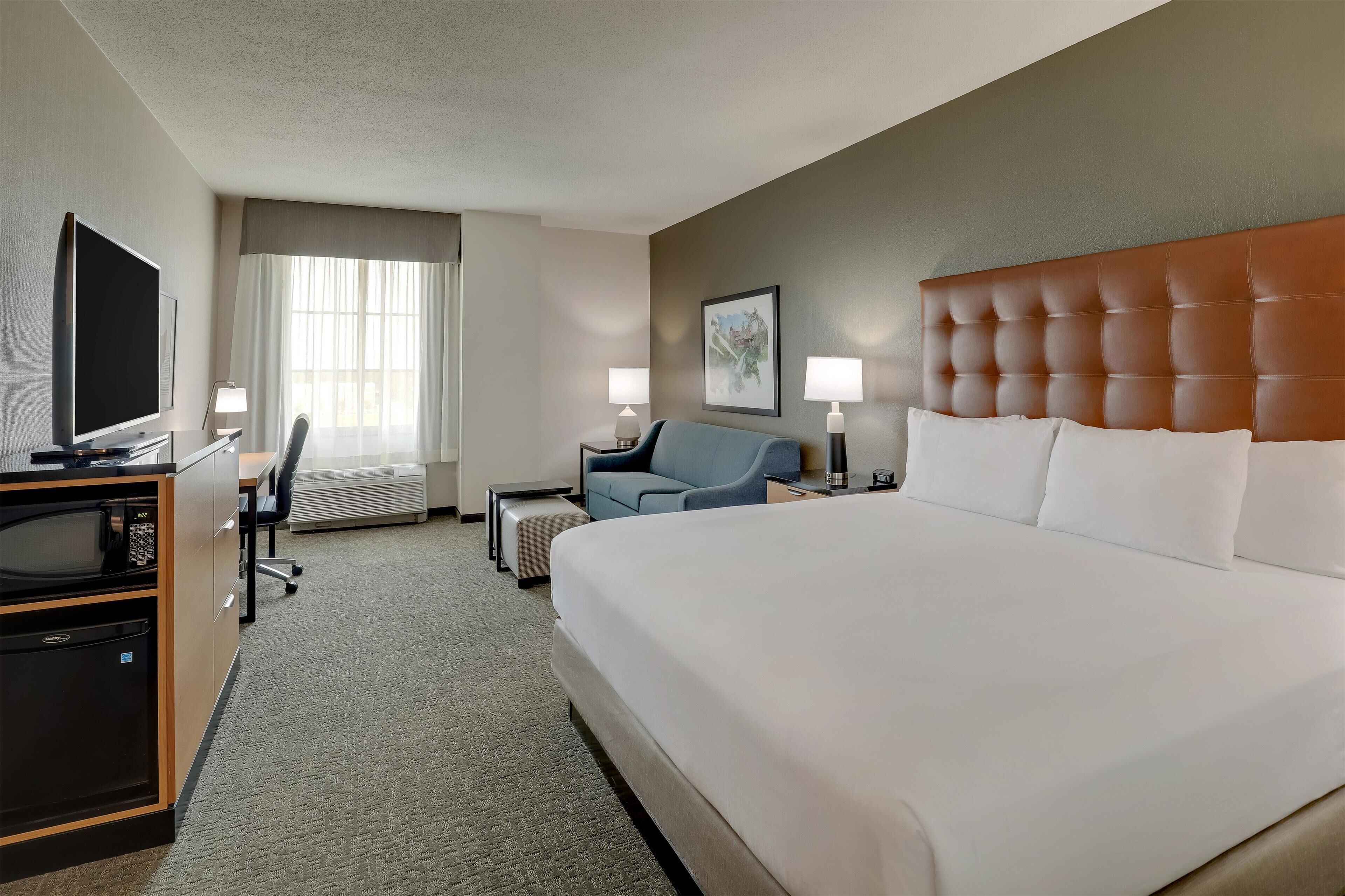 desk, blackout curtains, iron/ironing board, free cots/infant beds