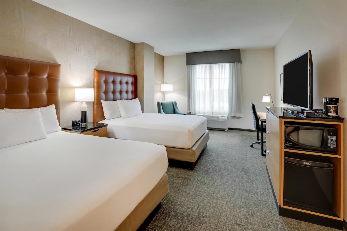 1 bedroom, desk, blackout curtains, iron/ironing board