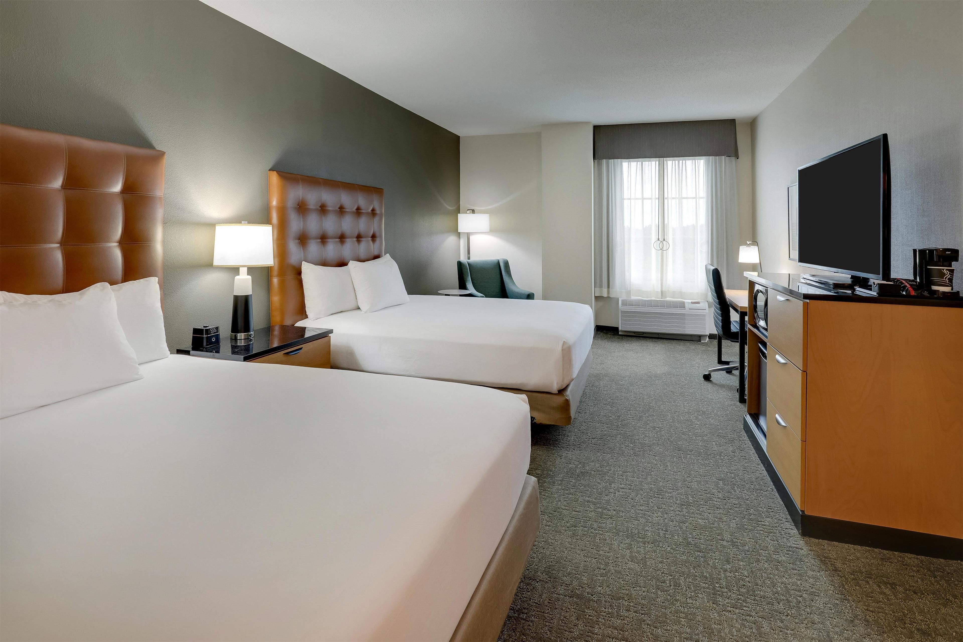 1 bedroom, desk, blackout curtains, iron/ironing board