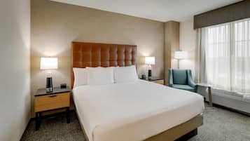 Desk, blackout drapes, iron/ironing board, free cribs/infant beds