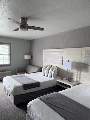Deluxe Plus Double Room, 2 Double Beds and 1 Twin Bed, Kitchenette | Blackout drapes, iron/ironing board, free WiFi, bed sheets - Francis Scott Key Family Resort  (Ocean City)