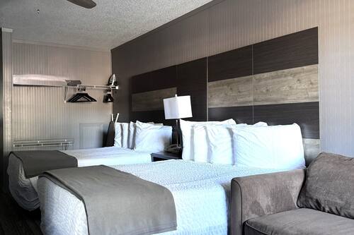 Standard Double Room, 2 Double Beds, 1 Double Sofa Bed | Blackout drapes, iron/ironing board, free WiFi, bed sheets