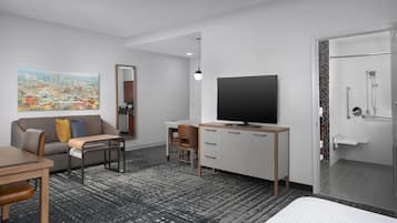 开间, 1 张特大床, 无障碍 | 高档床上用品、客房内保险箱、办公桌、熨斗/熨衣板