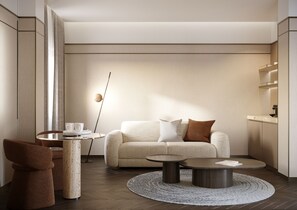 套房, 1 间卧室 (Florentine) | 起居区 | 智能电视、收费电影