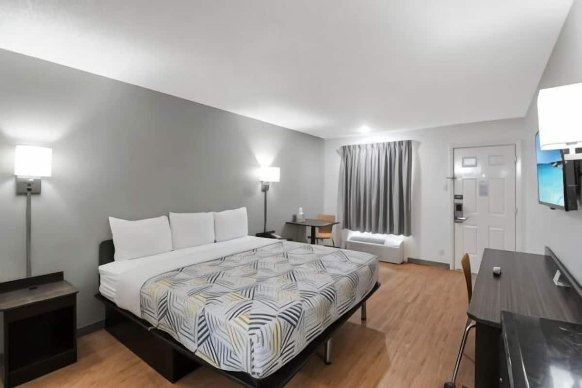 Desk, blackout curtains, iron/ironing board (on request), free WiFi