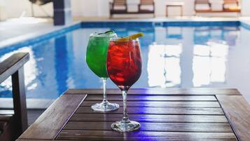 Indoor pool, open 8:00 AM to 8:00 PM, sun loungers