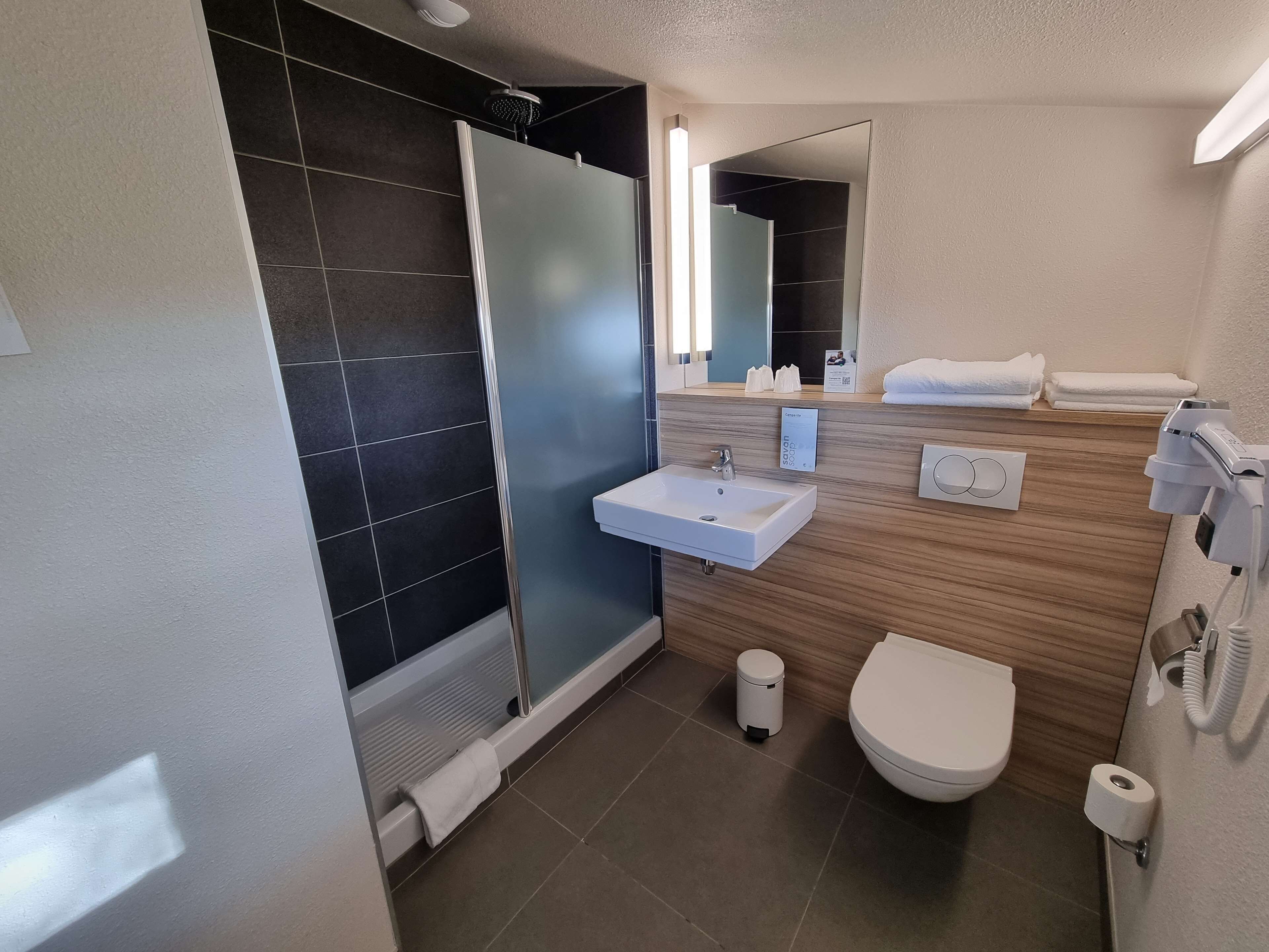 standard room, 2 double beds | bathroom | eco-friendly toiletries, hair dryer, towels
