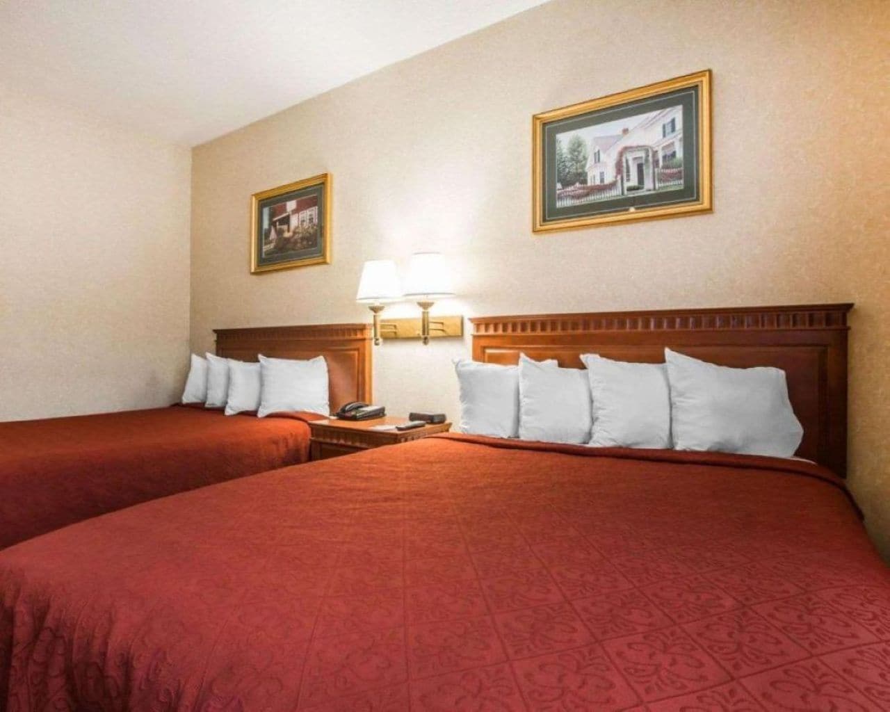 Double Room, 2 Queen Beds, Non Smoking | Desk, iron/ironing board, WiFi (free), bed sheets