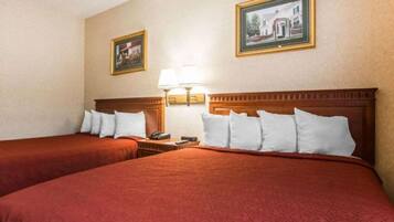Double Room, 2 Queen Beds, Non Smoking | Desk, iron/ironing board, WiFi (free), bed sheets