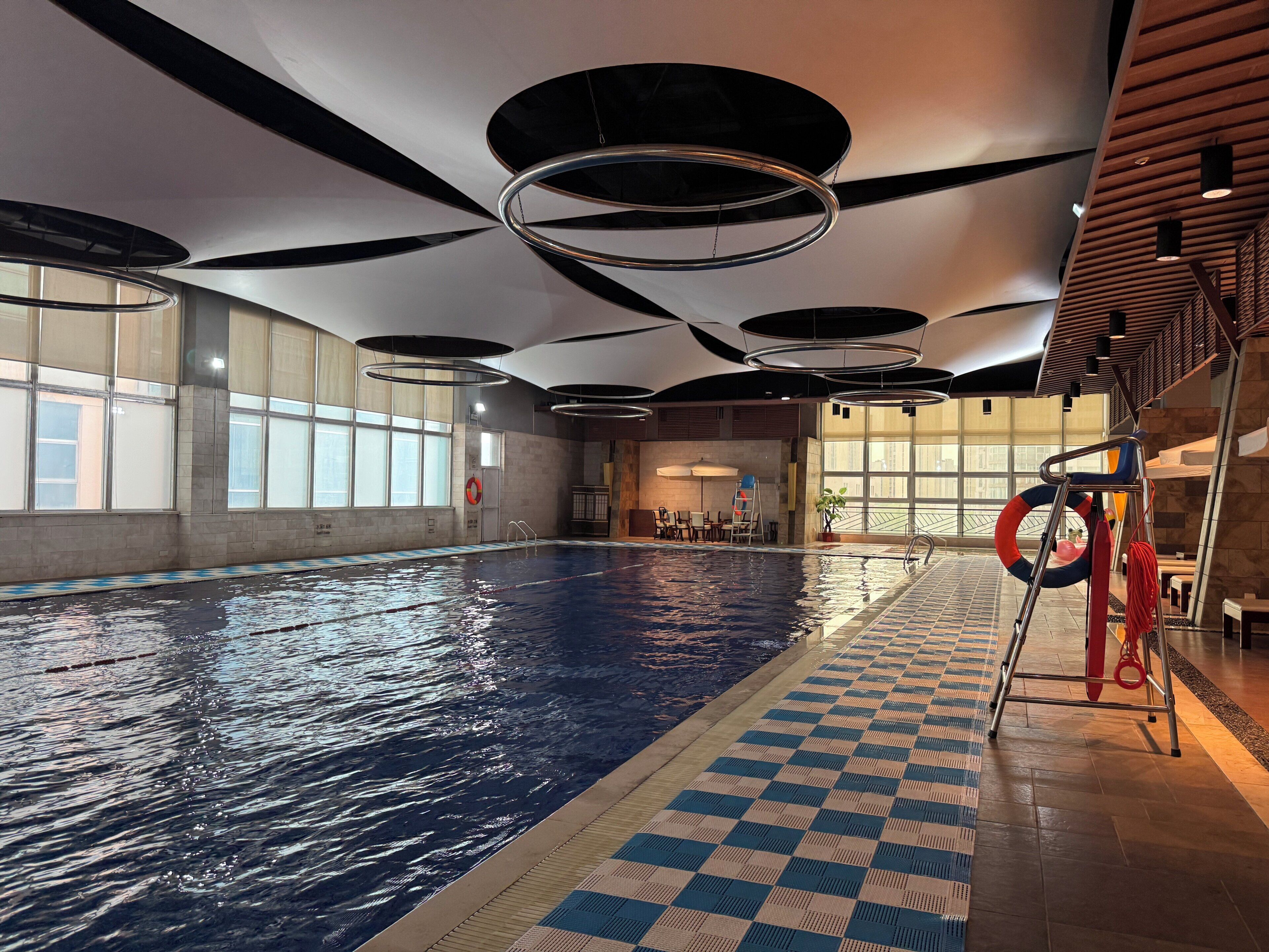 Indoor pool, open 6 AM to 10:30 PM, sun loungers