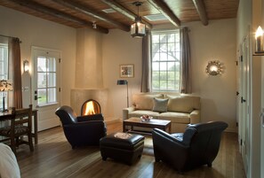 Flat-screen TV, books