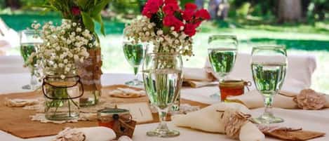 Outdoor wedding area