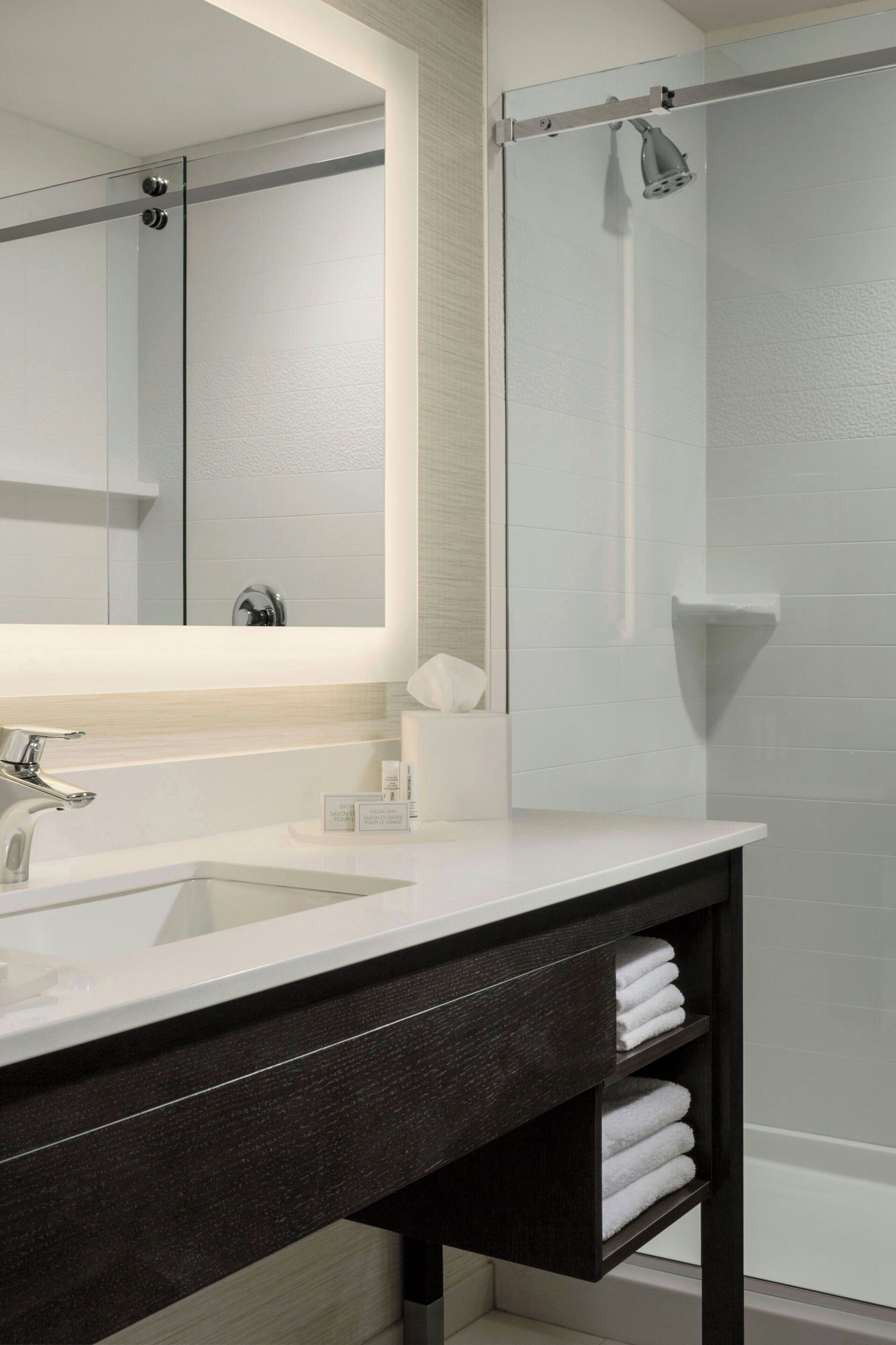 free toiletries, hair dryer, towels