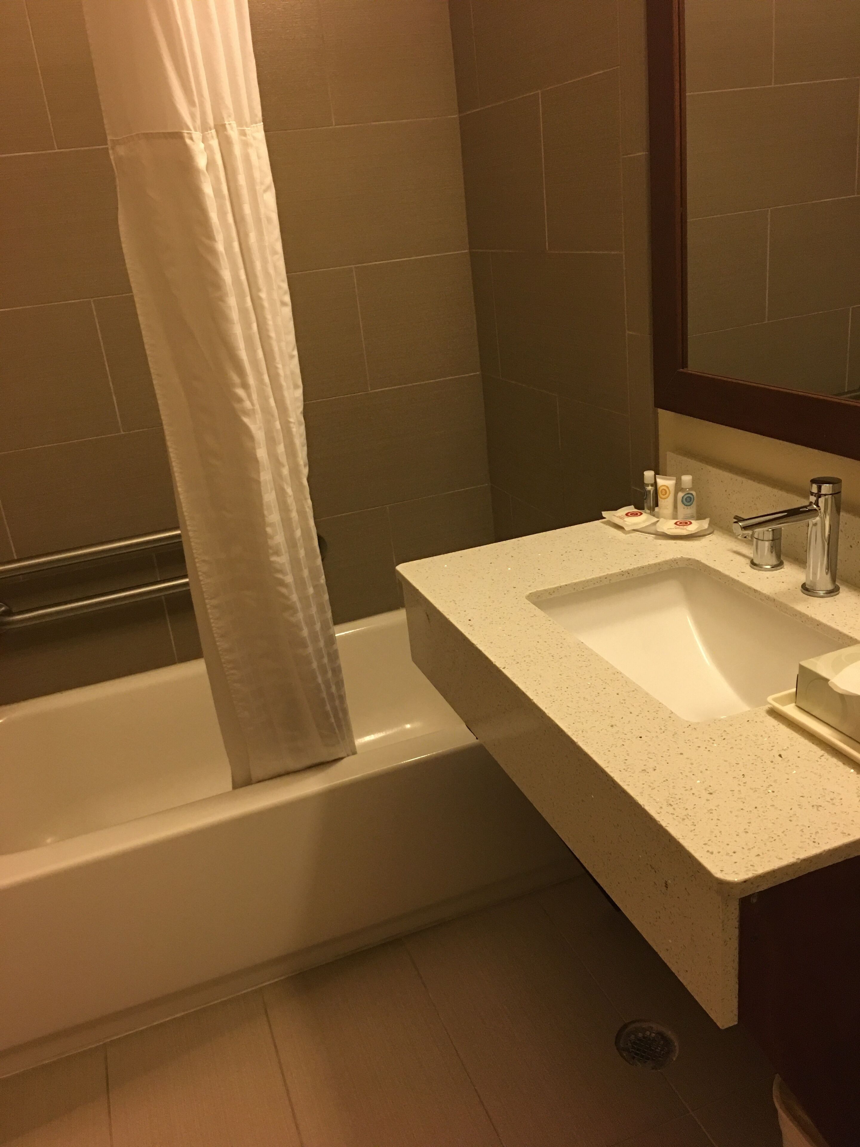 standard double room, 2 queen beds, accessible, non smoking | bathroom | combined shower/bathtub, hair dryer, towels